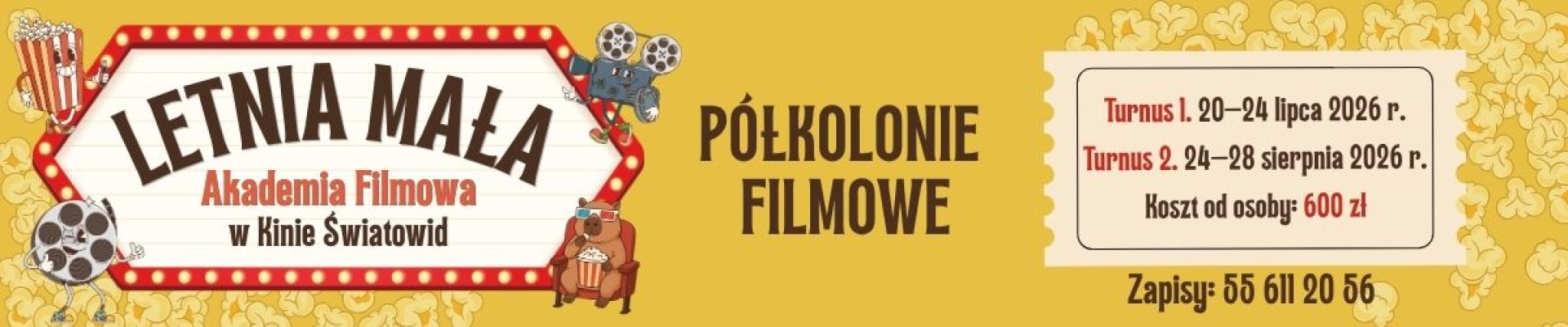 Grafika strony Letnia Mała Akademia Filmowa 2026