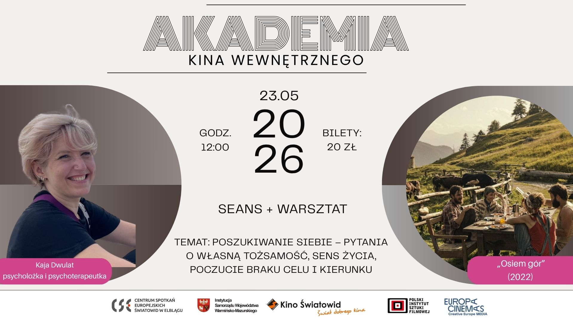 Akademia Kina Wewnętrznego 2026: maj - Poszukiwanie siebie, seans + warsztat