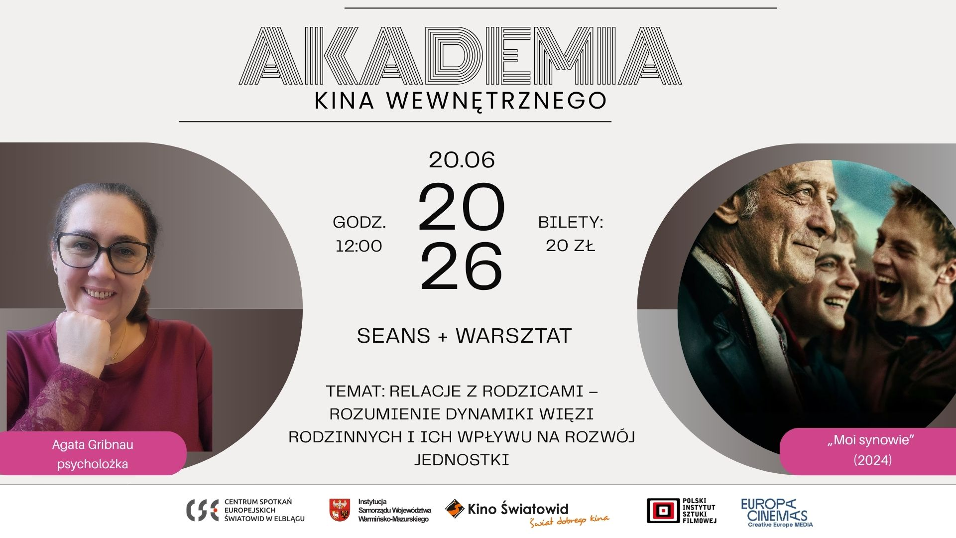 Akademia Kina Wewnętrznego 2026: czerwiec - Relacje z rodzicami, seans + warsztat