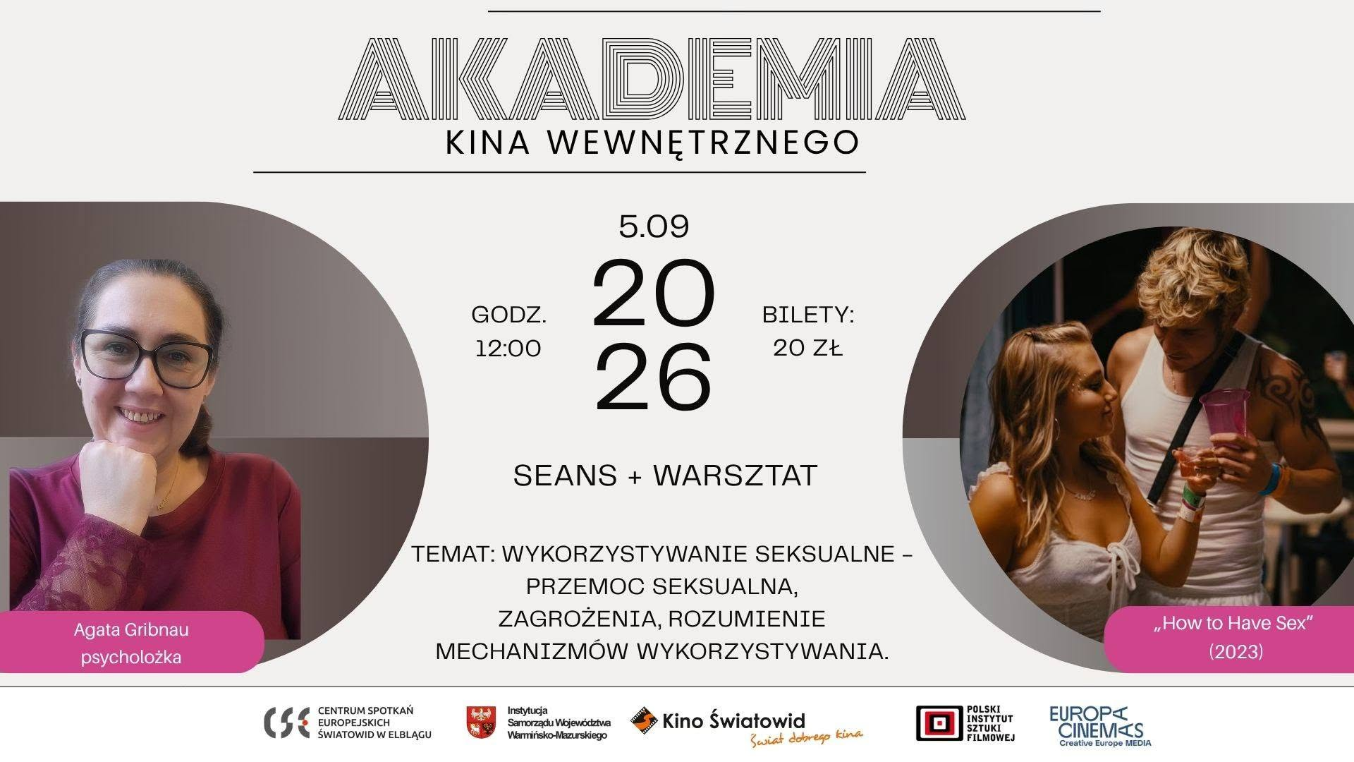 Akademia Kina Wewnętrznego 2026: wrzesień - Przemoc s*ksualna, seans + warsztat